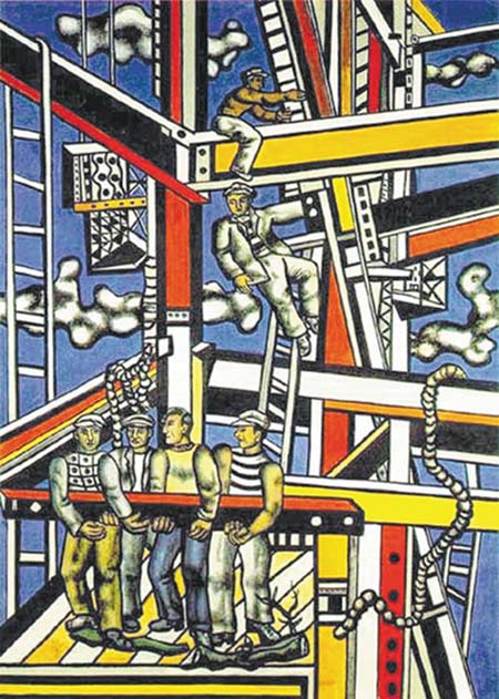 페르낭 레제作' 건설자들' 캔버스에 유채, 300×228cm, 1950, 페르낭 레제 국립미술관 소장.