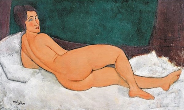 아메데오 모딜리아니 作  '누워있는 나부' 캔버스에 유채, 146×89cm, 1917, 개인소장