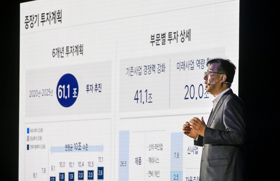 현대차는 4일 여의도 콘래드 서울 호텔에서 CEO 인베스터데이를 개최하고 주주, 애널리스트, 신용평가사 등을 대상으로 '2025 전략'과 중장기 '3대 핵심 재무 목표'를 공개했다. 사진은 이원희 사장이 발표하는 모습.