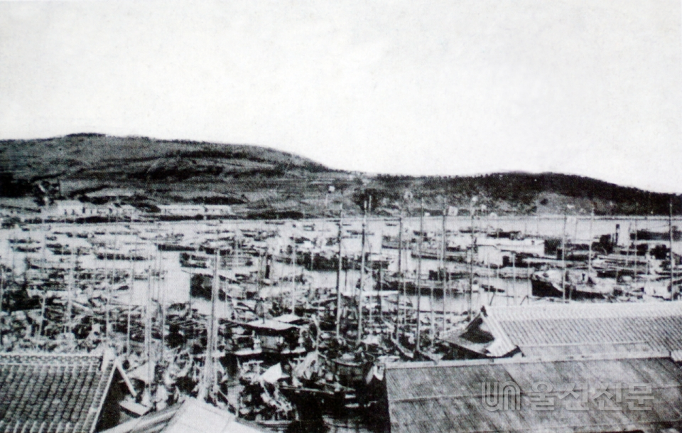 1926년 선박들이 정박중인 방어진항. 동구 제공