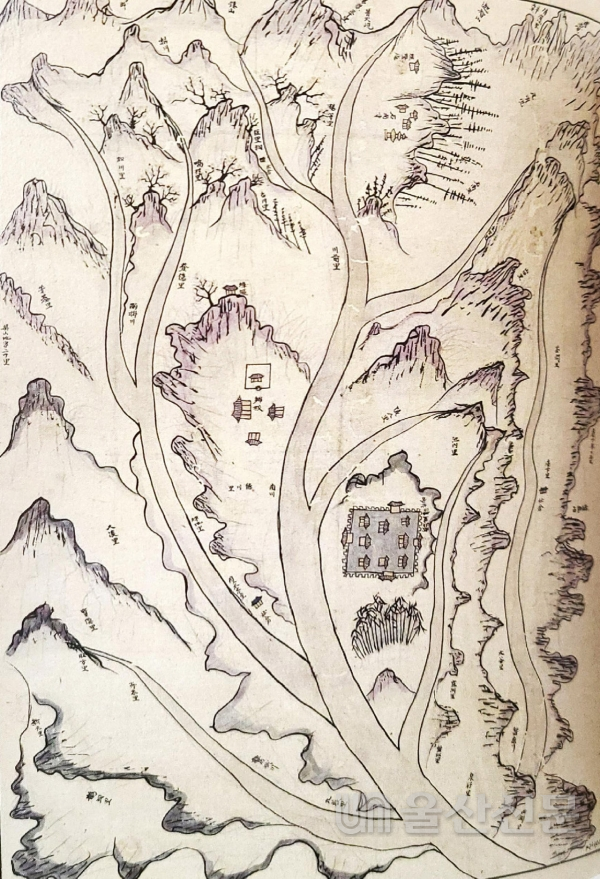 나무를 잘 표현하고 있는 언양현 지도.(조선 1872년)