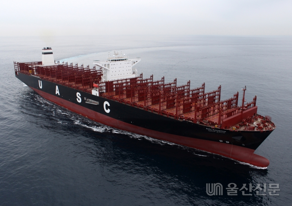 한국조선해양이 총 6,370억원 규모의 초대형 컨테이너선 5척을 수주했다. 현대중 제공