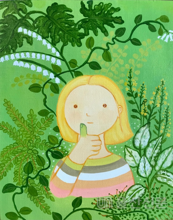 미술주간 전시 중 울산 '갤러리 월'에서 선보이는 김유리 작가의 작품 'green thumb'.