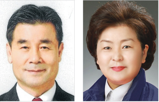 (왼쪽부터)김영길 중구청장 후보, 천기옥 동구청장 후보