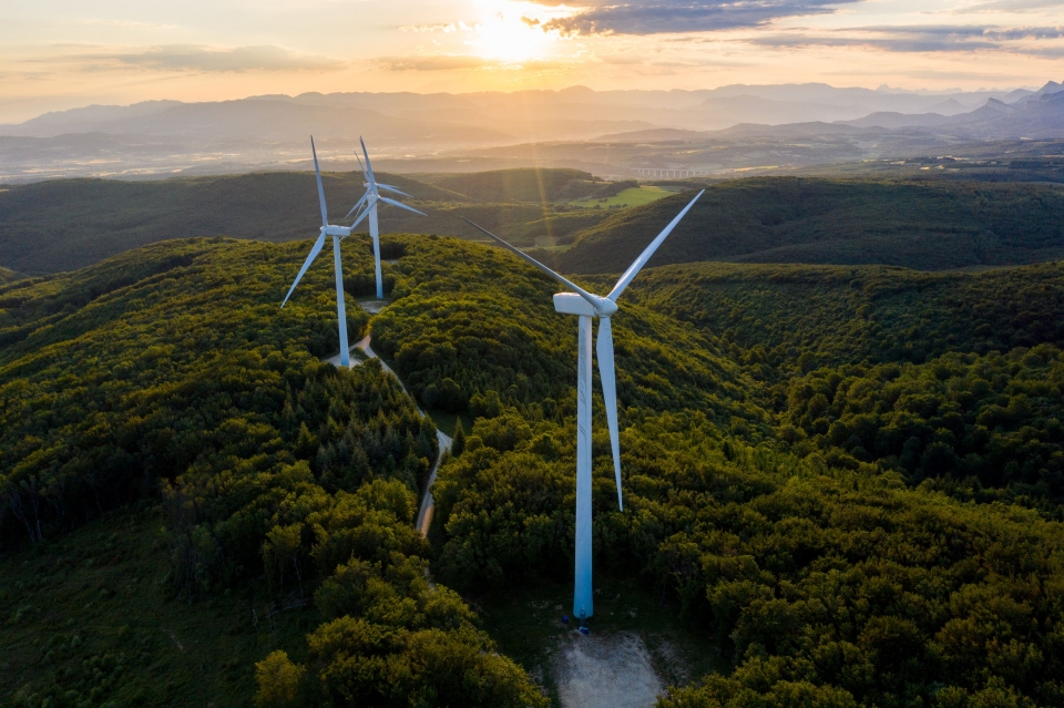 한화솔루션의 유럽에너지사업 자회사 큐에너지가 운영하는 프랑스 풍력발전소. 한화솔루션 제공