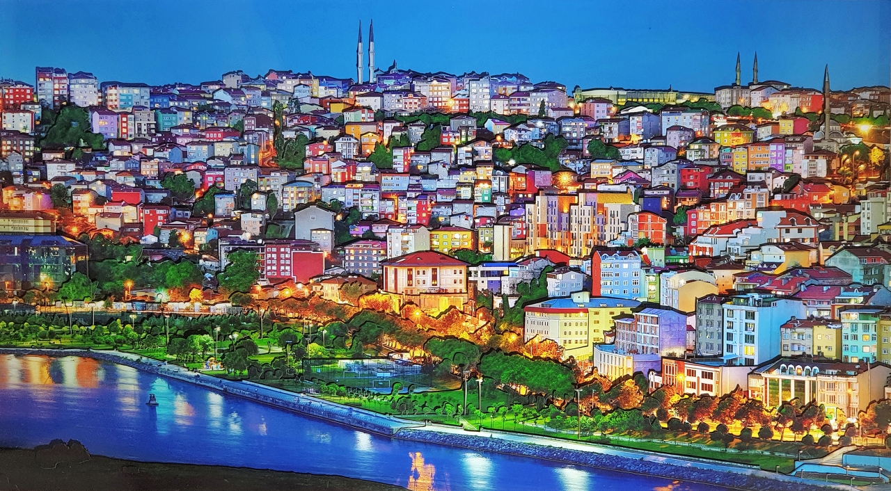 터키 이스탄불의 피에르로티 야경. (89×49 cm)