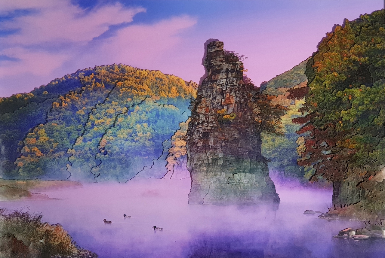 울산 선바위의 가을 아침. (89×60) ⓒ이병록