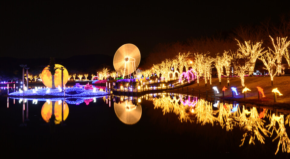 크리스마스를 앞두고 화려한 조명으로 단장된 울산대공원 동문 광장일대. 울산신문 자료사진